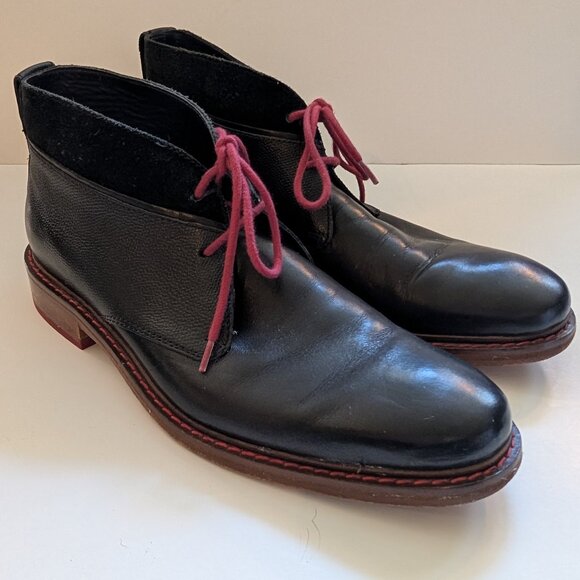 GREAT Vintage Cole Haan Colton Blk Leather Chukka Desert Ankle Boot Men Size 10M - Picture 1 of 15